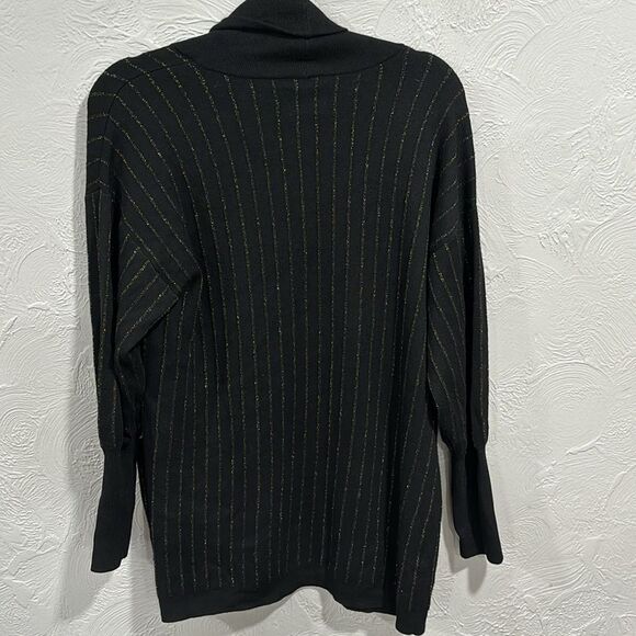 Sundays By We Are Sunday Elon Cardigan Black And Metallic Gold Pinstripes Size 1 - Picture 6 of 7